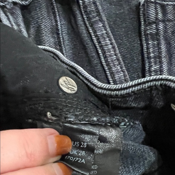 We The Free People Jeans Skinny Slim Vintage Black Raw Hem Fray - Picture 11 of 15